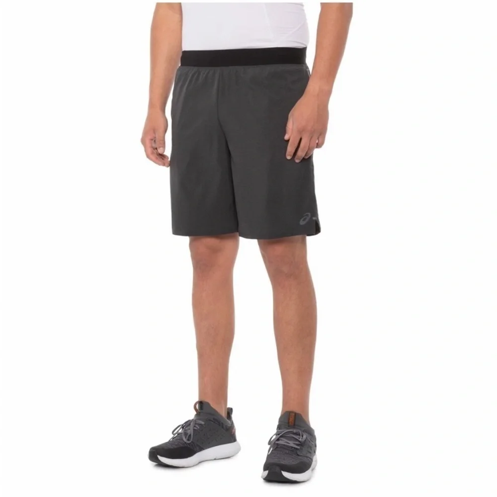NWT ASICS Perforated 9” Training Running shorts with pockets & Drawstring Waist